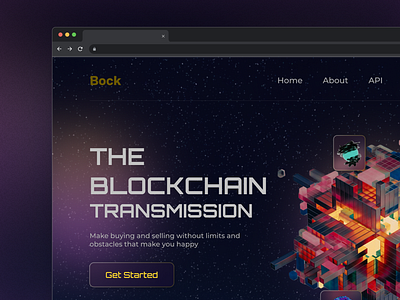 Website Blockchain blockcain darkmode header website