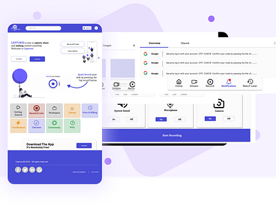 CAPTURES - A Video Capture Solution app design graphic design illustration logo ui ux webapp