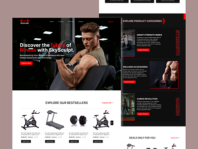 SkySculpt Gym Equipment Landing Page branding design fitness landing page ui ui design ux web design webpage website