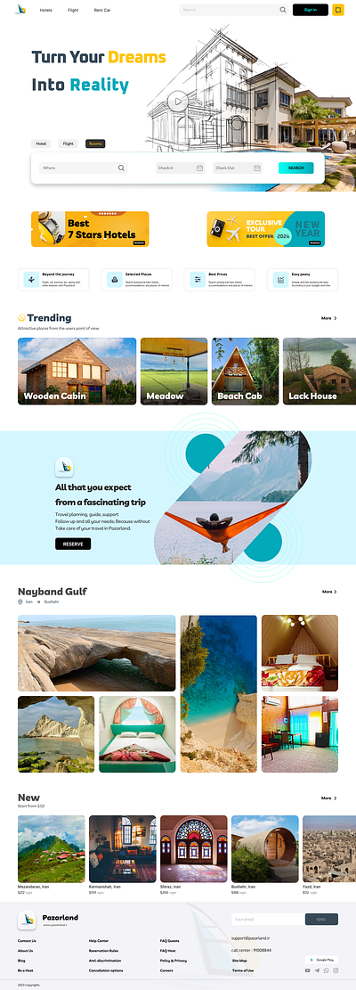 Pazarland Travel Web Design booking flight hotels landing page product design reservation travel ui ux web design