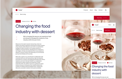 Fizzle blogpost page design UI/UX blog design blogpost food mobile page ui ux webdesign wireframe
