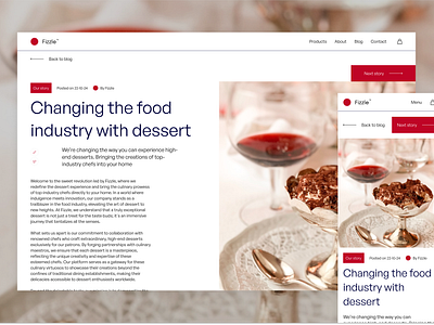 Fizzle blogpost page design UI/UX blog design blogpost food mobile page ui ux webdesign wireframe