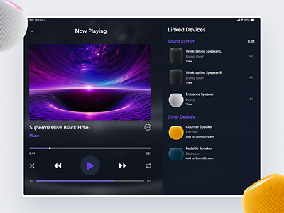 IoT Music Player product design tablet design ui design ux design visual design