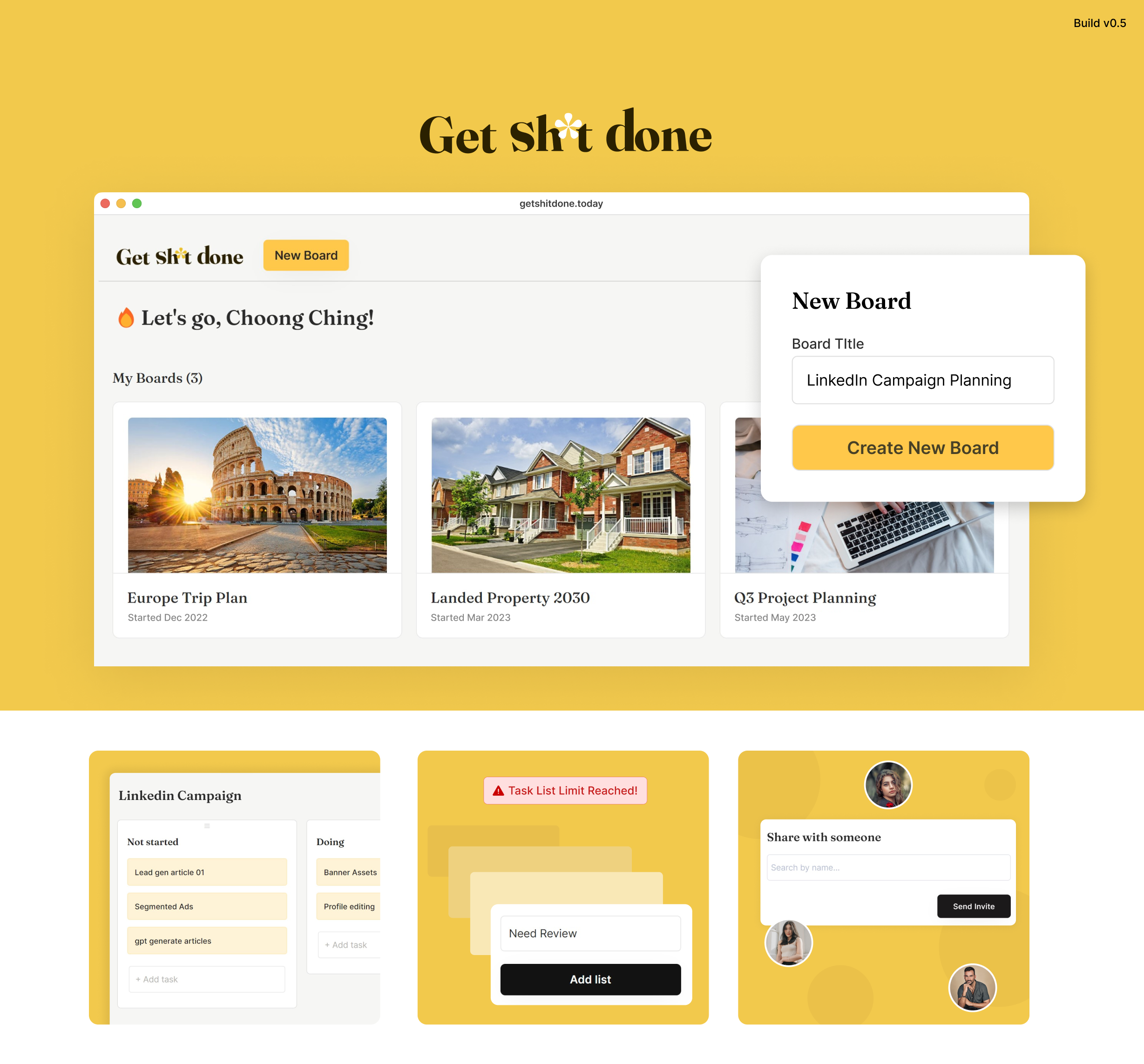 Get Shit Done - Task Board board bubble task ui ux