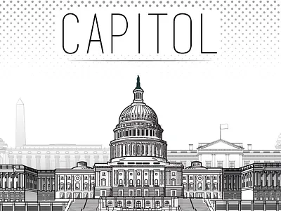 Washington Buildings Line Illustration building illustration buildings illustration illustrator line illustration