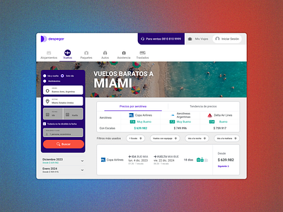 #️⃣0️⃣6️⃣8️⃣ Flight Search - Despegar desktop figma prototype ui ux uxuidesigner