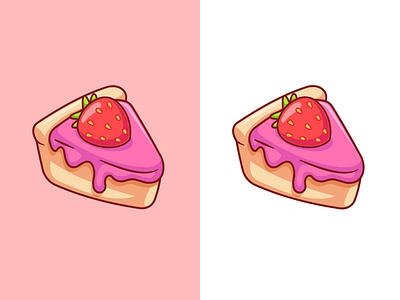 Strawberry Cake🍰 bake bakery birthday cake cheesecake cooking cream cute food fruit icon illustration logo menu party pastry pink slice strawberry vanilla