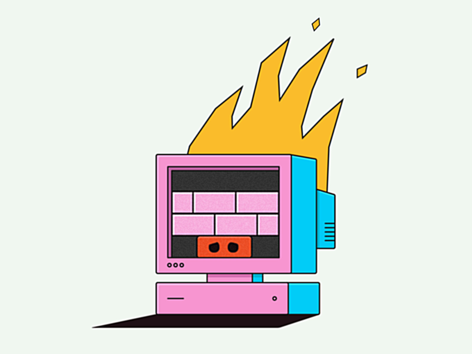 Firewall 2d animation animation explainer fire firewall illustration sydney