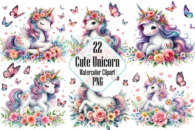 Cute Unicorn with Flowers Sublimation 3d animation app branding design graphic design illustration logo ui vector