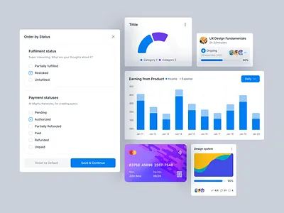 Component | Space Design System bar chart business card component component | space design system dashboard design donut input ofspace pop up product product design product designb progress bar saas system ui