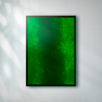GEM 1 - GREEN ambient gem green leaf light minimal mnml plants poster design stone