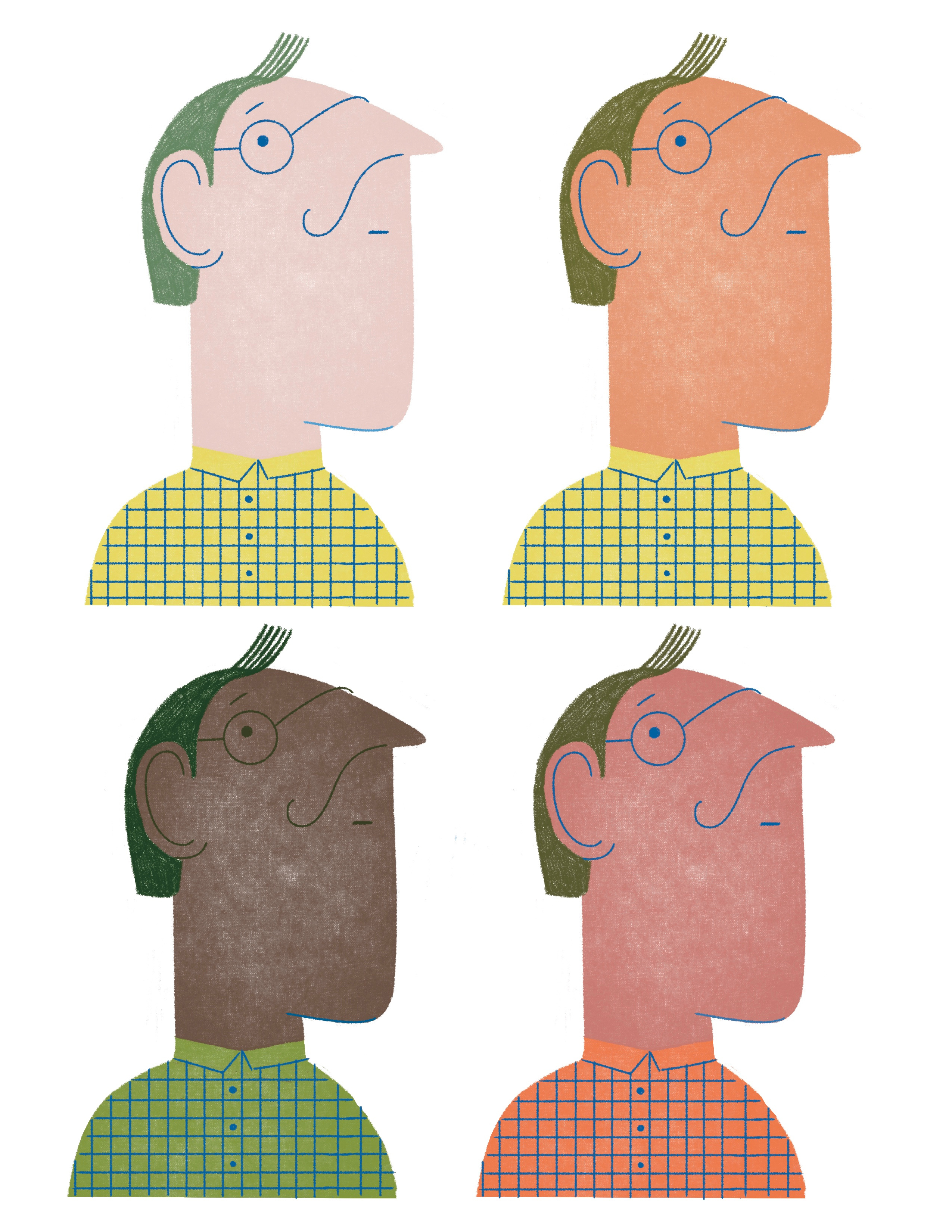 Four men illustration illustrator men