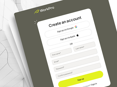 Webflow Sign Up Page create account registration sign up sign up design sign up webflow signup signup form split screen web design webflow webflow template
