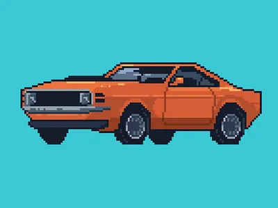 1970 Ford Mustang art classic car design for mustang ford game illustration pixel pixel art pixelart retro retro design