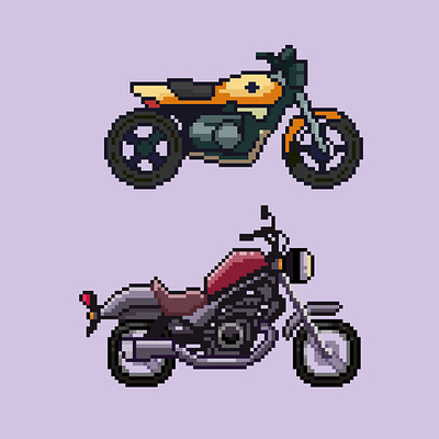 Retro Bike animation art bicycle bike design game illustration motorcycle pixel art pixelart retro retro design
