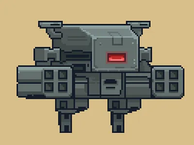Futuristic Robot animation art design futuristic game gun illustration pixel art pixelart retor retro design robot