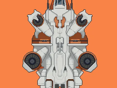 Spaceship animation art design game illustration pixel art pixelart retro retro design spacesip