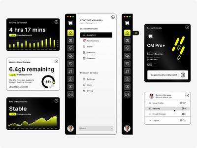 CONTENT MANAGR+ Components dashboard design figma graphic design interface design ui ux vector visual design web design
