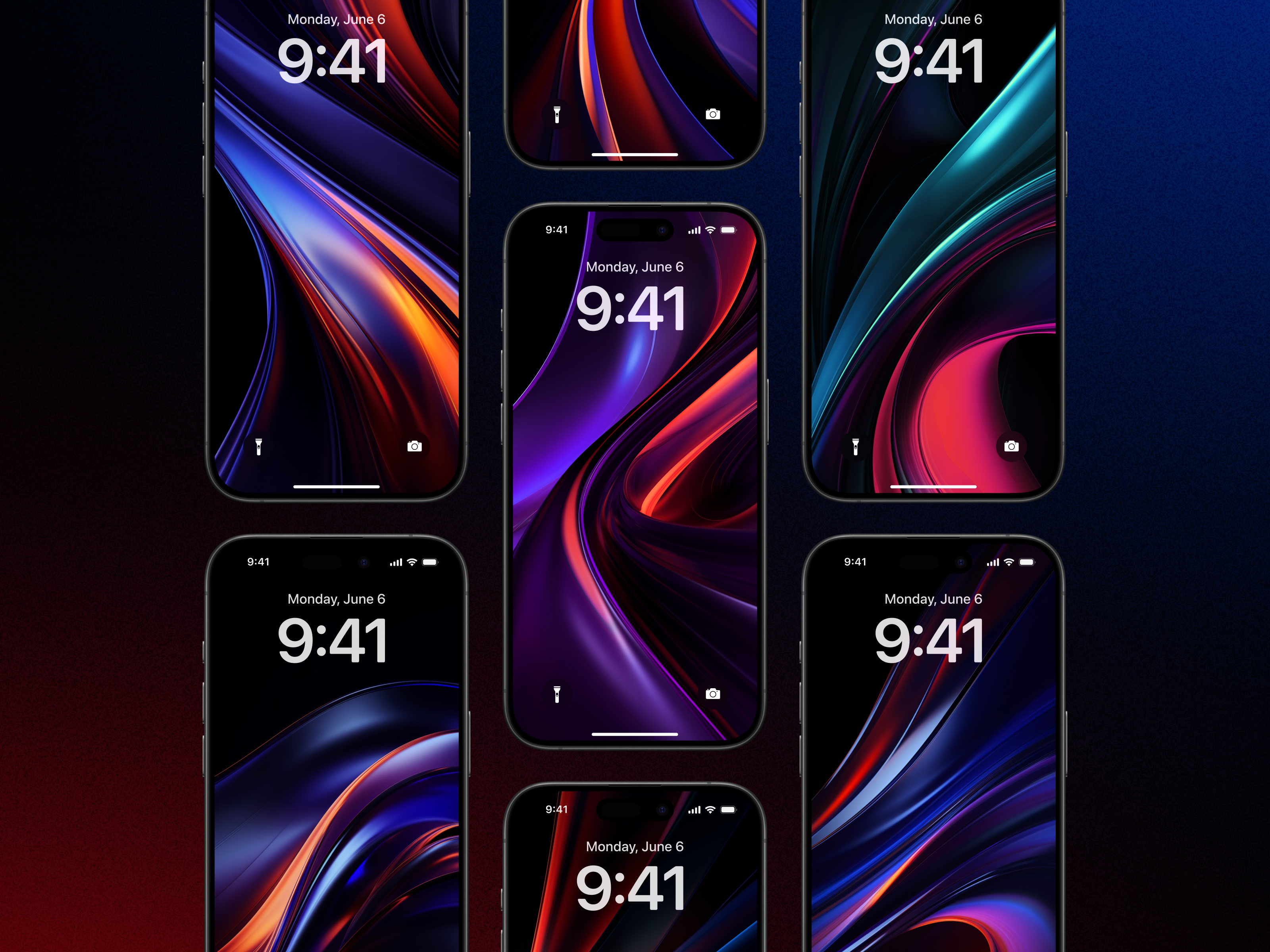 Chrome Reflections - Wallpaper Collection chrome clean colorful design gradient holographic ios iphone iphone14 iphone15 lockscreen minimal visualdesign wallpaper