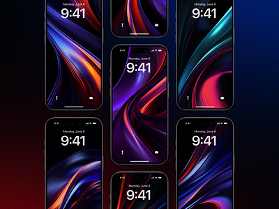 Chrome Reflections - Wallpaper Collection chrome clean colorful design gradient holographic ios iphone iphone14 iphone15 lockscreen minimal visualdesign wallpaper