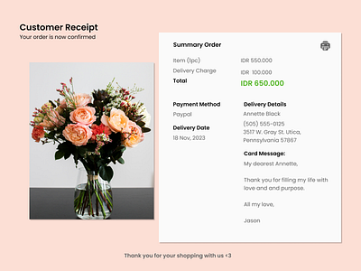 Daily UI Challenge #017 Purchase Receipt branding challange dailyui design illustration purchasereceipt ui