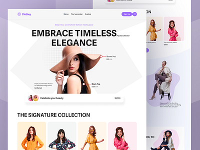 Clothing Store Website Design clothing ecommerce elegance fashion fashiondesigner landing page marketing marketplace online ecommerce online shopping typography ui website design winter shopping women fashion