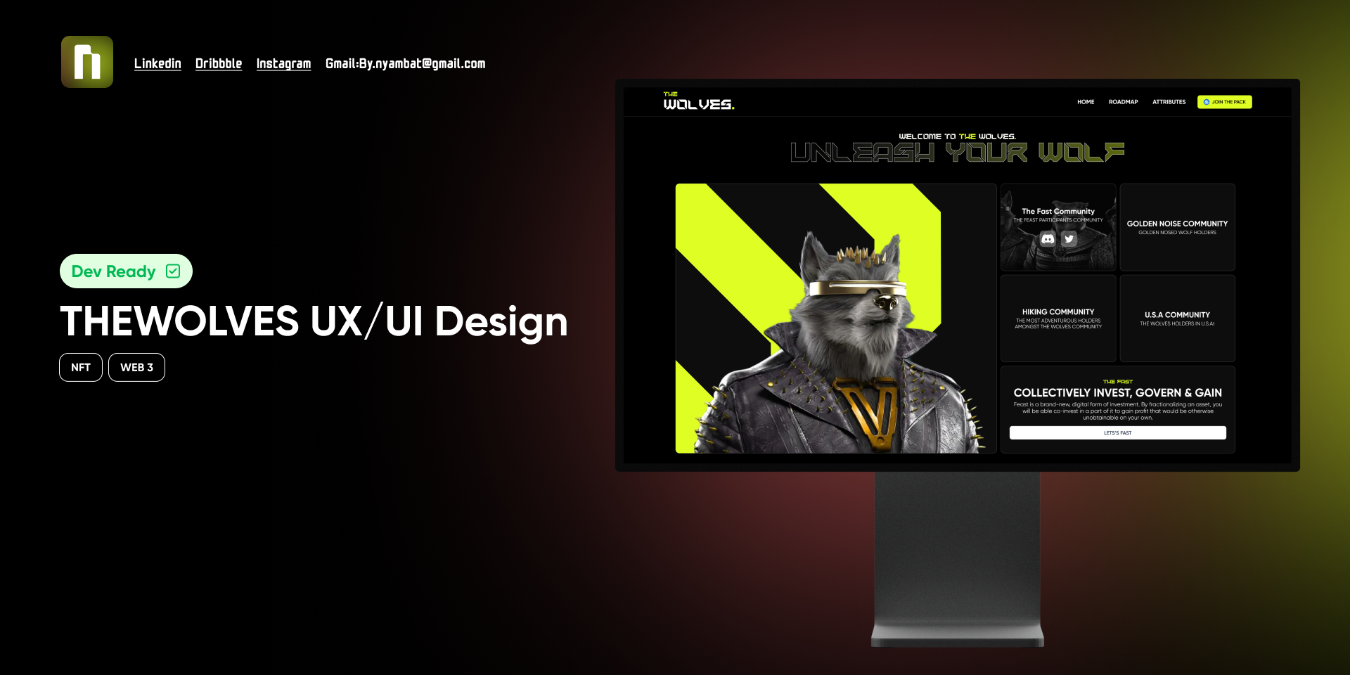 NFT Landing page UX/UI figma mongolia landing page mongolian landing page nft nft landing page nft mongolia nft web3 ui mongolia ux mongolia web 3 wolf landing page wolf nft