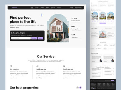 Real Estate Website agent apartement broker halal properties property management property website real estate agency real estate apps landingpage real estate dashboard real estate finder real estate landing page real estate listings website real estate platform real estate template real estate website rent or buy space uiux design web design
