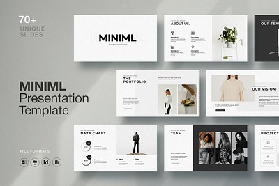 Minimal PowerPoint Template design marketing minimal plan portfolio slide templte work