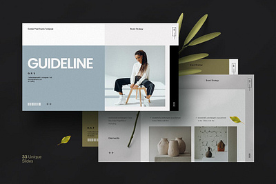Brand Guideline Template brand color guide lines logo mood typography ui