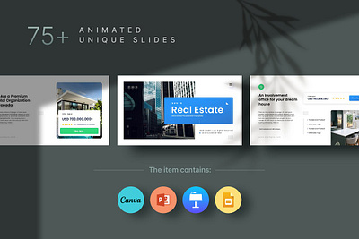 Real Estate Presentation Template brand city home house logo marketing minimal pomotion portfolio real estate sale