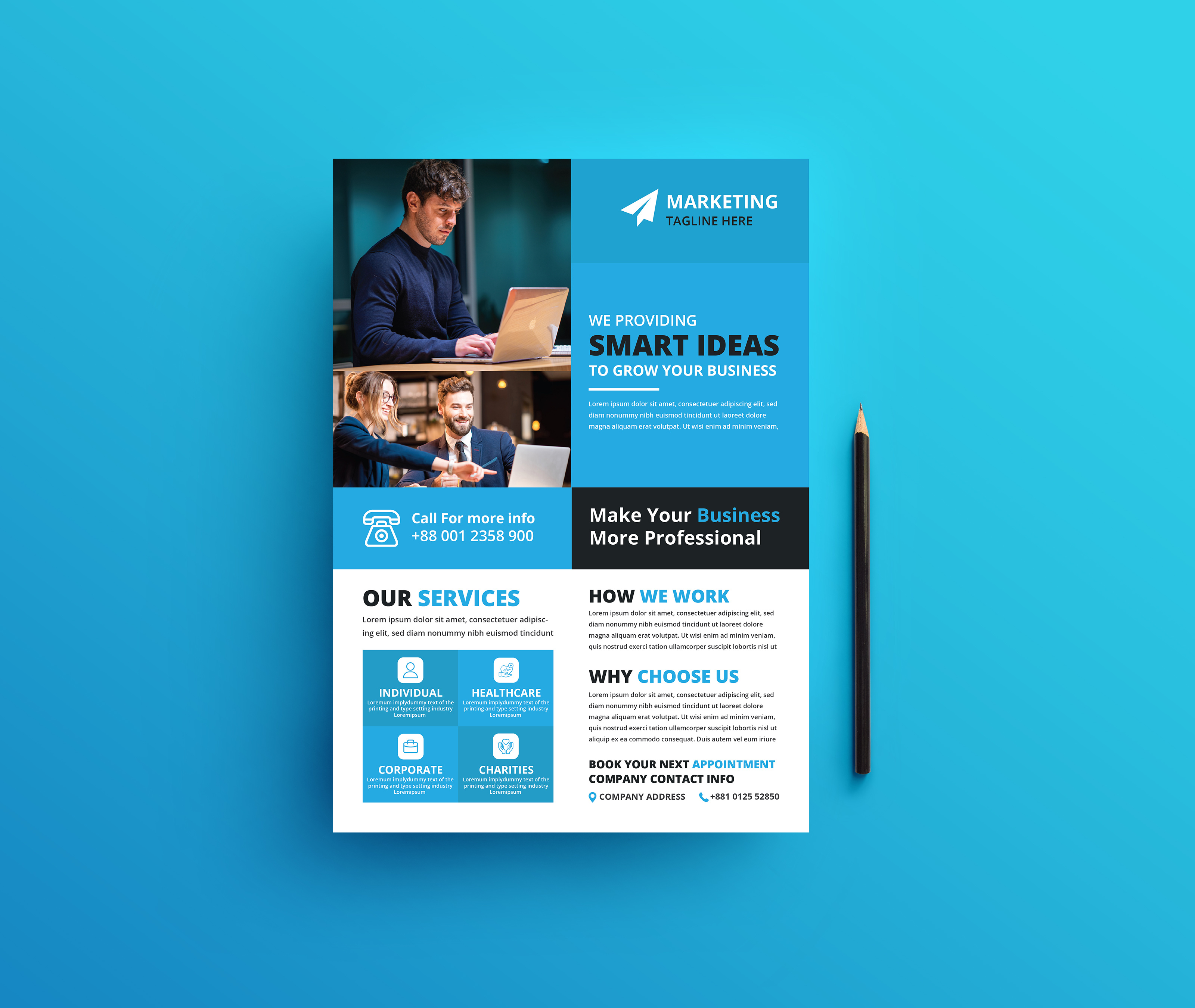 Example of Corporate Business Flyer, Leaflet Design