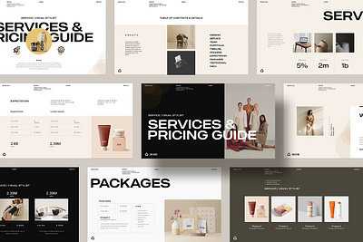 Services & Pricing Guide Template brand guide logo marketing minimal mood plan portfolio pricing services sheet