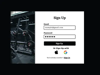 Sign Up page ui design uiux design