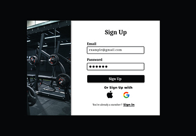 Sign Up page ui design uiux design