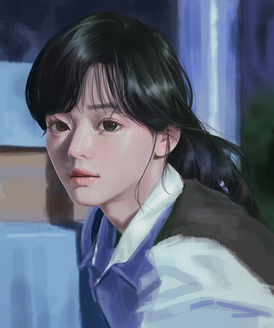 Portrait - Gianna Jun art draw drawing illustration painting portrait