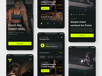 Todo Fitness App body transformation app branding creative design designer exercise app fitness app graphic design gym app health app identity illustration logo mobile fitness app mobile ui design ui ui design ux design vector