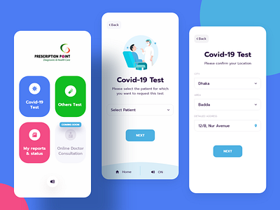 Online Medical During Covid-19 Situation android app check checkup covid19 design diagnostics doctor health ios medecine mobile online test ui ux virus
