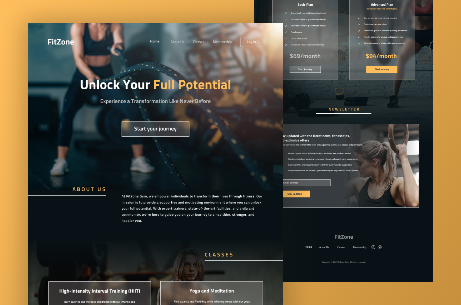FitZone - Fitness Centre Website Design branding fitness centre graphic design gym ui ux uxui web design website