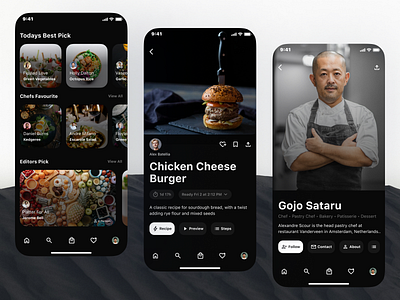 Chef Hub UI Design Concept android chef food ios mobile ui