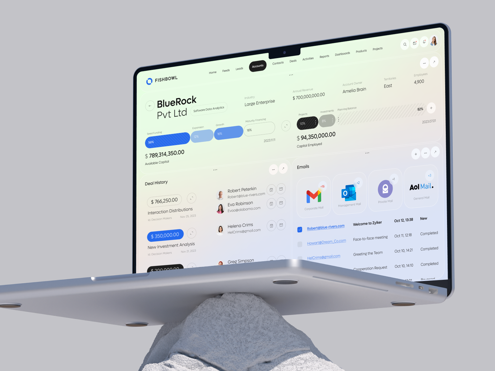 Fishbowl CRM - Business Management Solution app automation b2b business crm dashboard data deals design leads management optimization platform revenue saas software ui ux uxdesign web
