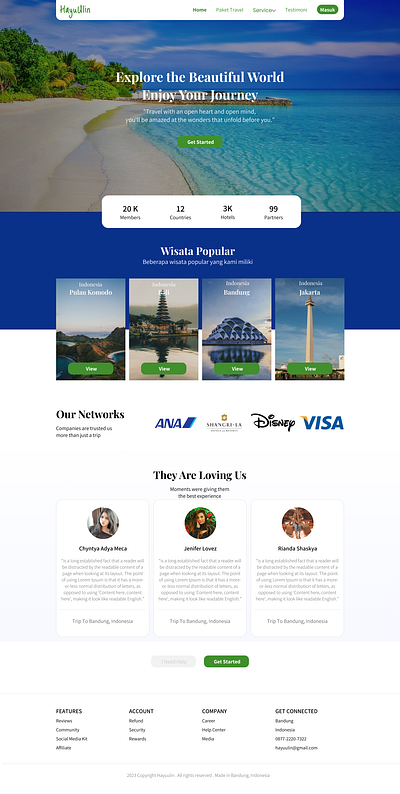 Travel Web animation branding ui