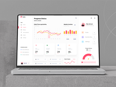 Project Tracking: Dashboard Design animation app branding dashboarddesign design graphic design motion graphics projectmanagement projecttracking ui