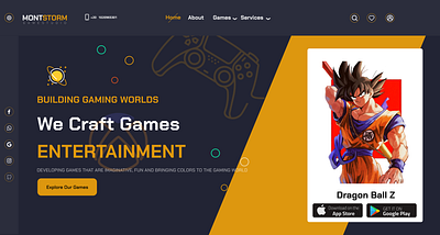 Games website (Home page) anime design games graphic design logo ui ux website