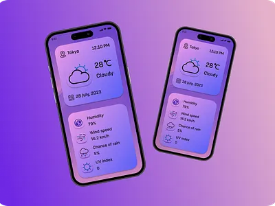 Mobile Weather App UI Design mobile design ui weather app