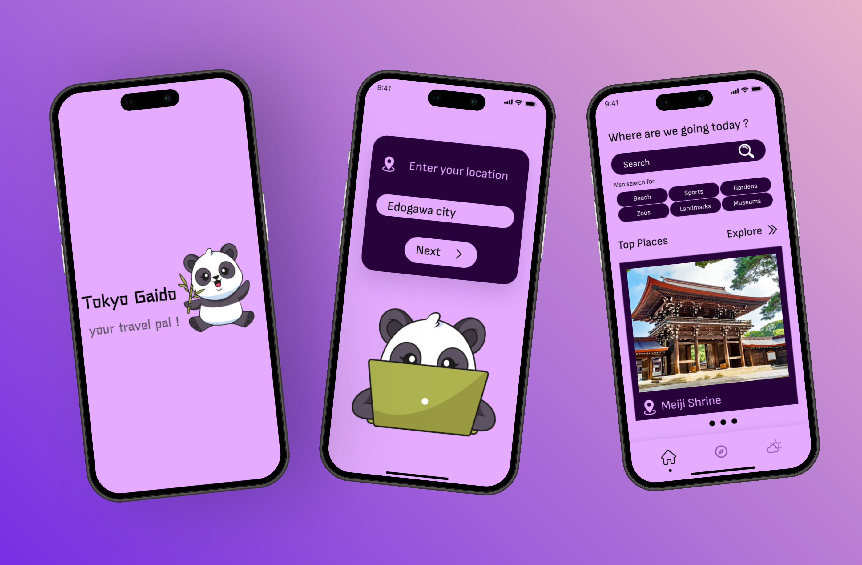Tokyo Tourist Guide App Design mobile ui tourist app