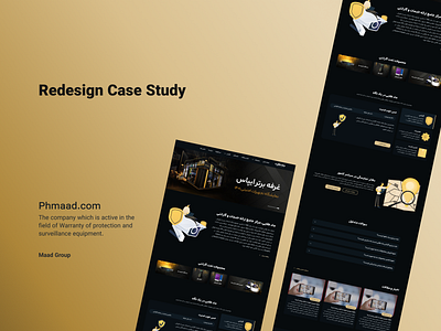 Redesign of Maad Talaei business website cctv guaratee product design ui uiux ux web design