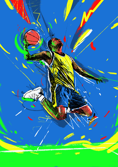 Project - Y basketball basketball illustration character illustrated nba illustration illustrator nba illustration people player x portrait portrait illustration procreate project y