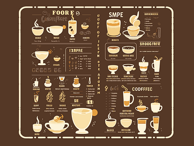 Cafe Elegance - Stylish Menu Design cafe menu design illustration menu menu design