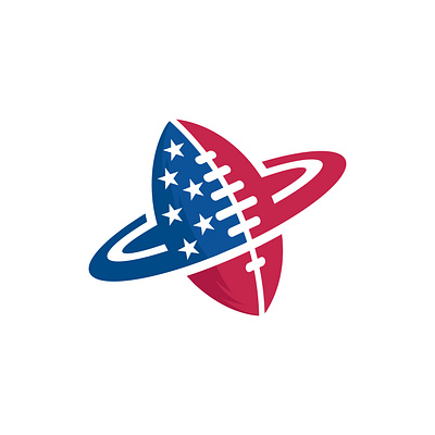 Planet American Football Logo american clean flag football modern patriot rugby sport